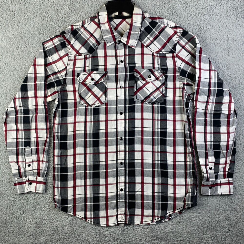 Burnside360 Shirt Mens Large Plaid Button Up Flannel Long Sleeve